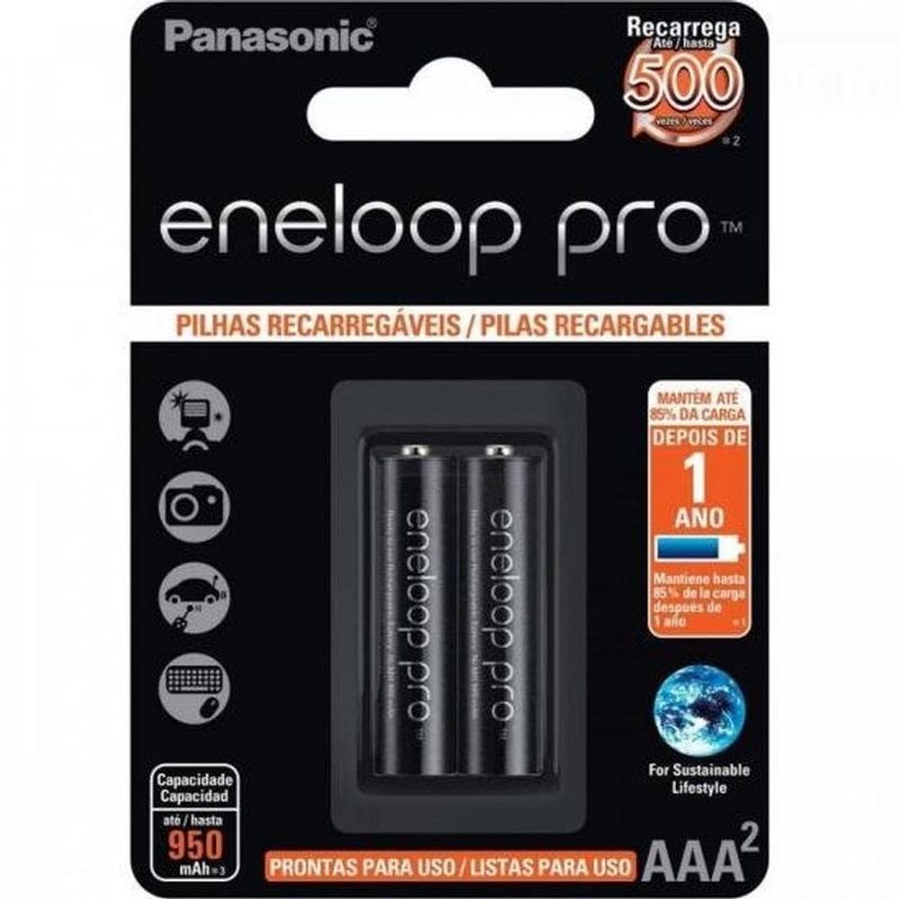 Pilha Recarregável 1,2v Aaa 950mah Eneloop Pro (c/2 Pilhas) Panasonic - Car / 2 - Superior!