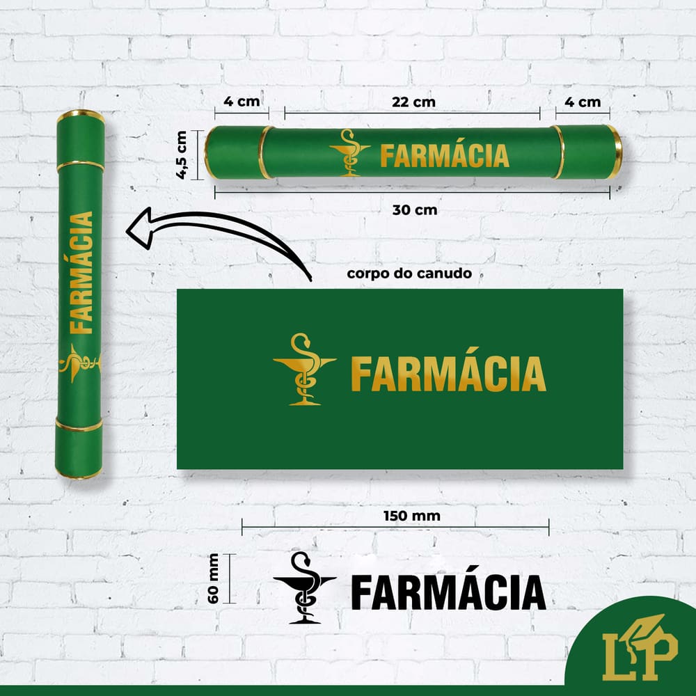 Canudo de formatura personalizado Farmácia