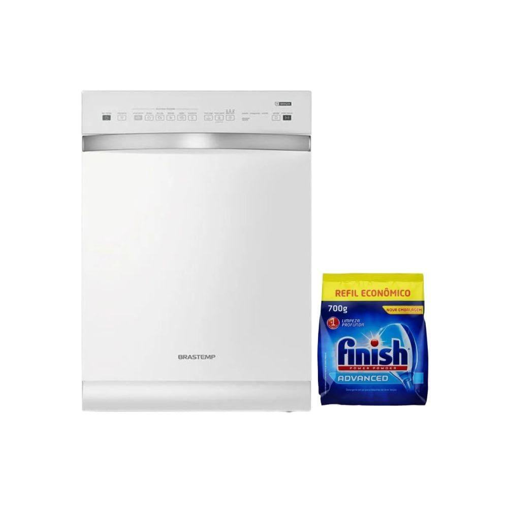 Kit Lava-Louças Brastemp 14S BC e Detergente em Pó Finish 700g