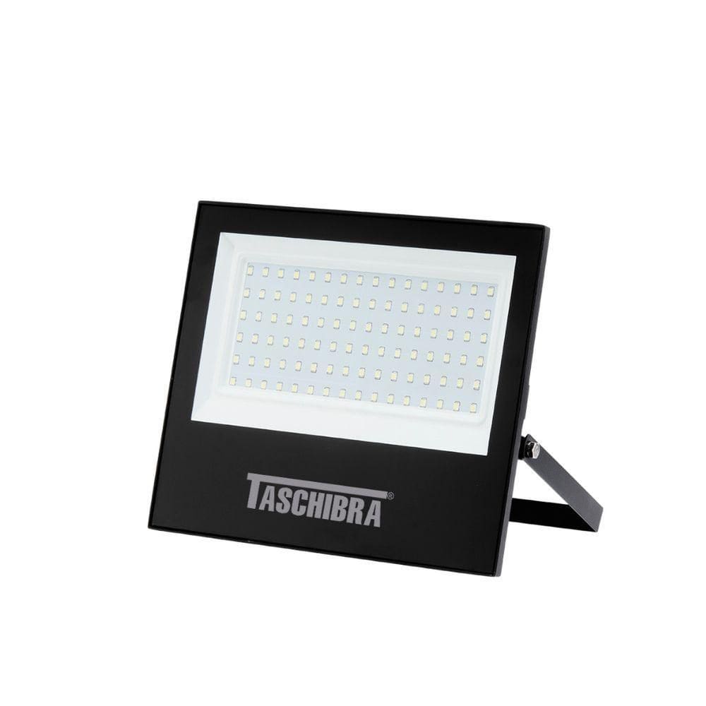 Refletor Tr Led 100w Preto - Taschibra 3000k (amarela)