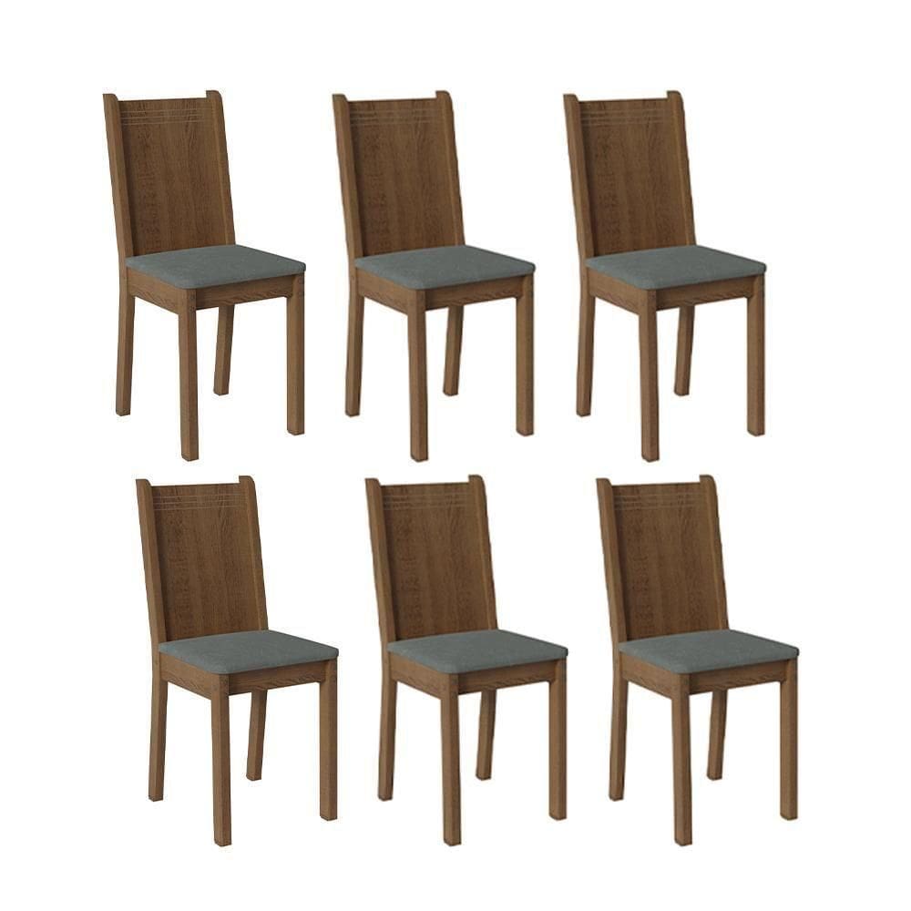 Kit 6 Cadeiras 4290 Madesa Rustic Silver