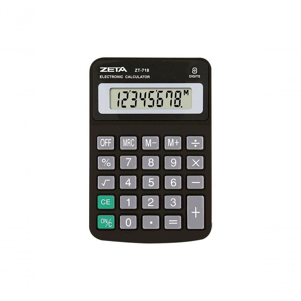 Calculadora De Mesa Zeta Zt718 8 Digitos Preta