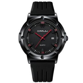 Relógio Masculino Casual De Quartzo Analógico Pulseira De Silicone à Prova D`água Vermelho