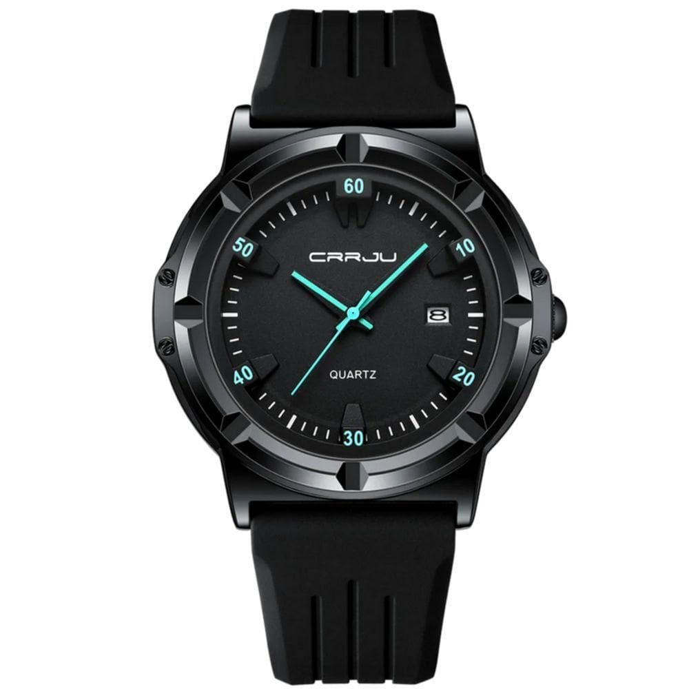 Relógio Masculino Casual De Quartzo Analógico Pulseira De Silicone à Prova D`água Azul