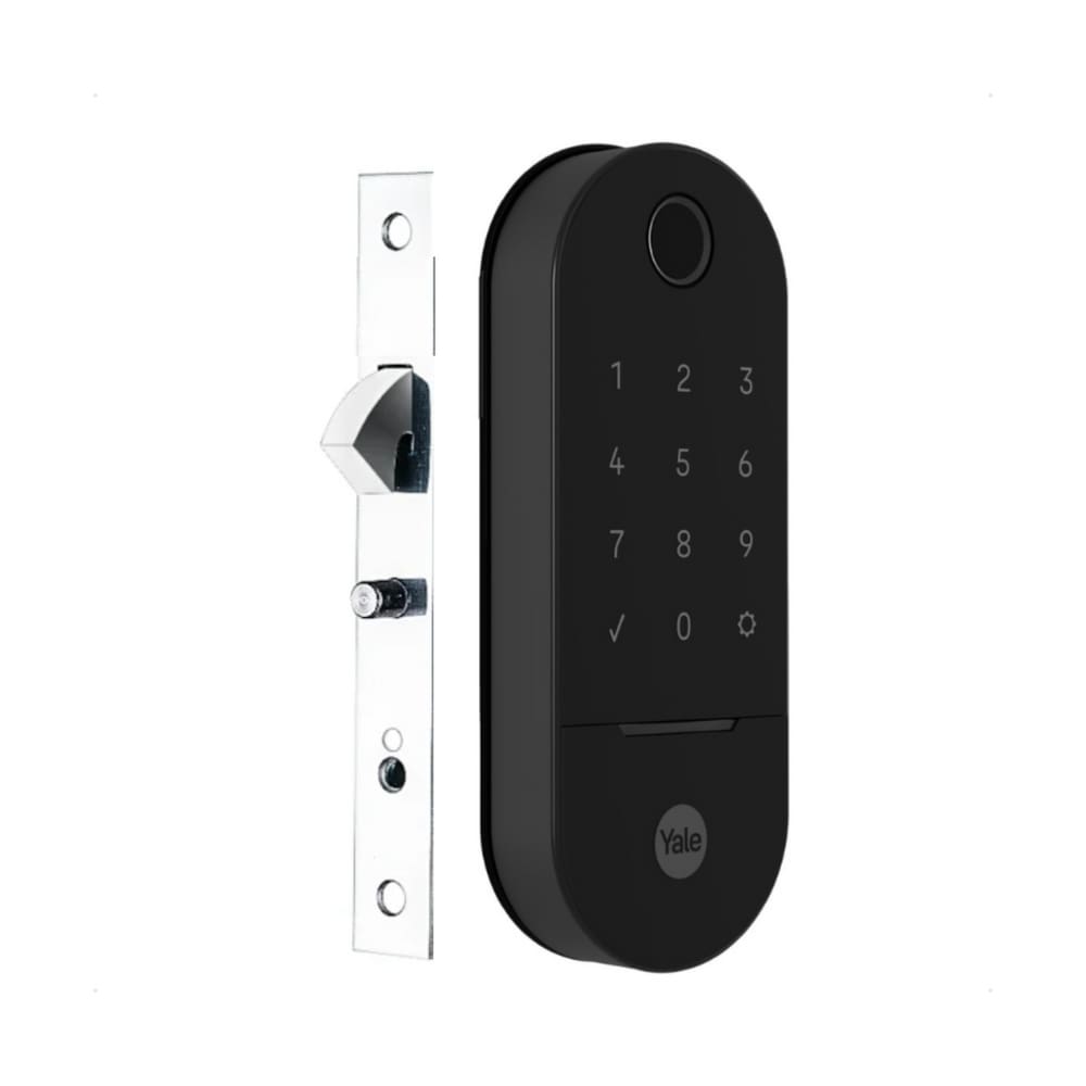 Fechadura Digital Lia BP Porta de Correr Preta Fosca Yale