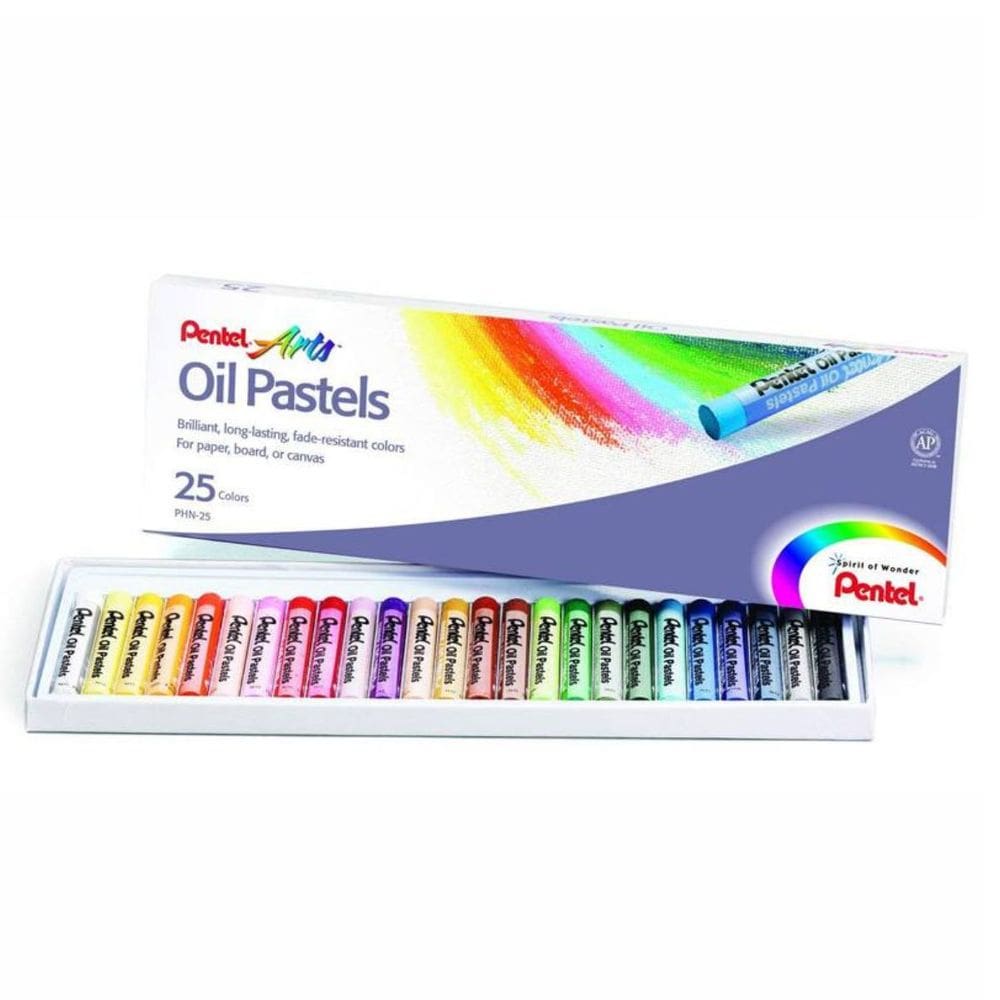 Giz Pastel Oleoso Pentel Arts 12, 16, 25 e 36 Cores Artístico Macio Resistente Desenhos