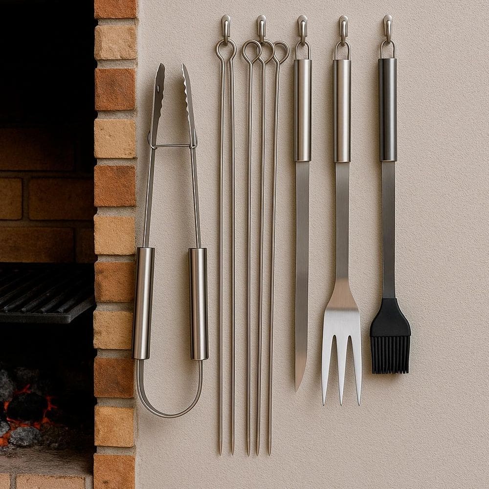 Kit Churrasco Reforçado Com Utensílios De Qualidade