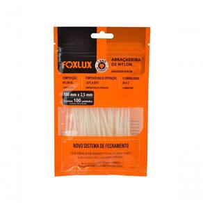 Cinta Abraçadeira Em Nylon 100x2.5 Mm Pacote Com 100 Unidades Branca