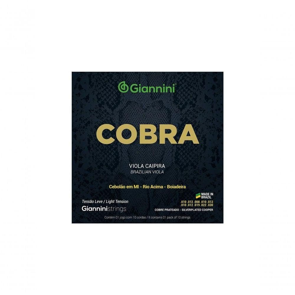 Encordoamento Para Viola Aço Prateado Tensão Leve Série Cobra Gesvl