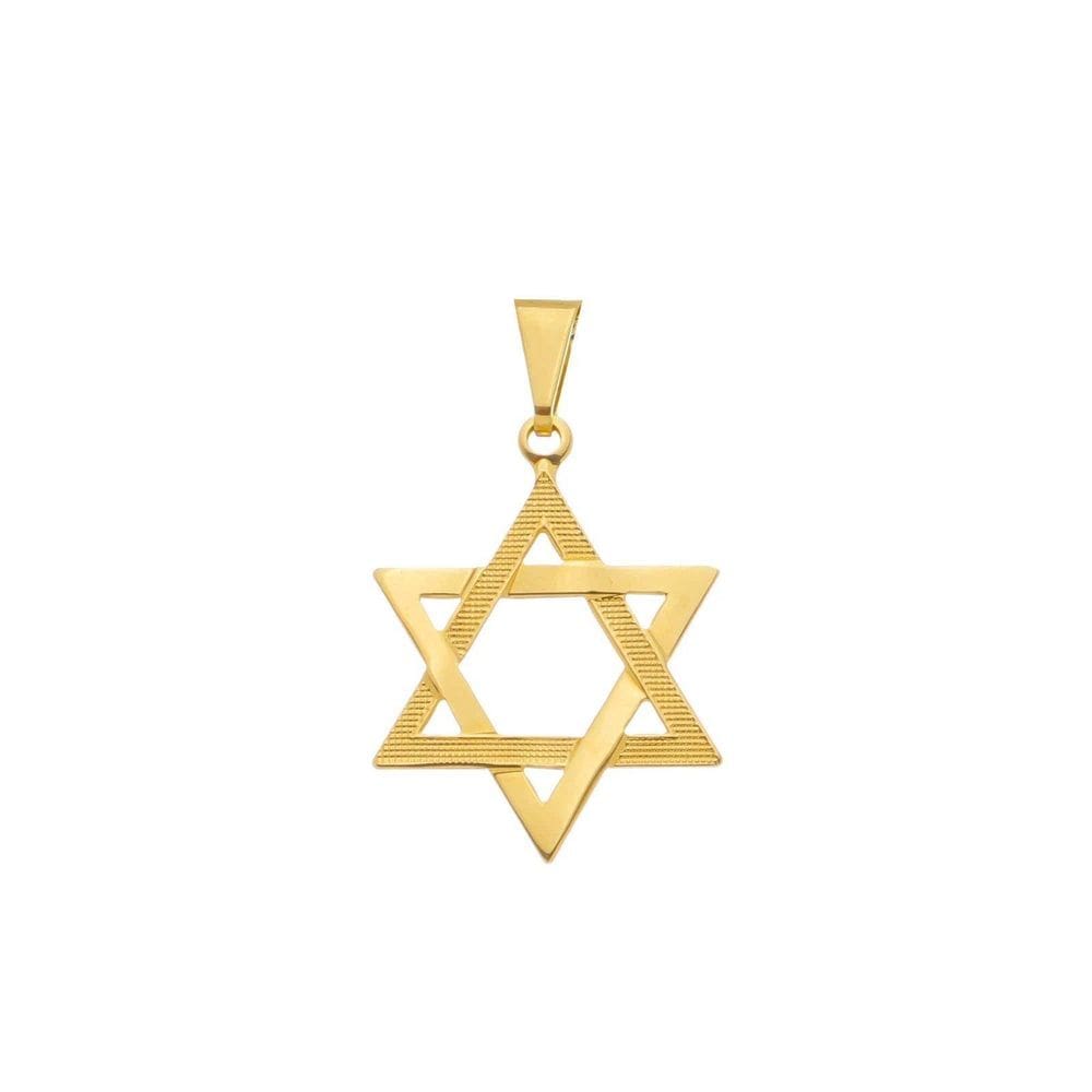 Pingente Dourado Estrela De Davi
