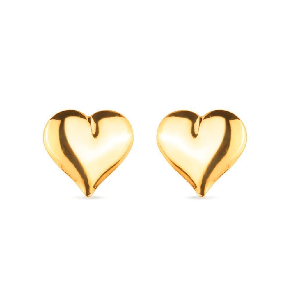Brinco Dourado De Coração Médio