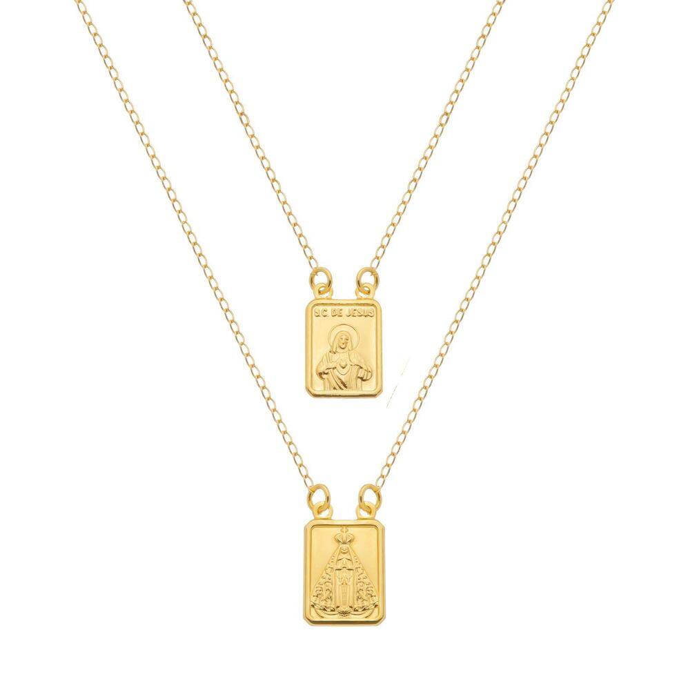 Escapulário Dourado Masculino Tradicional
