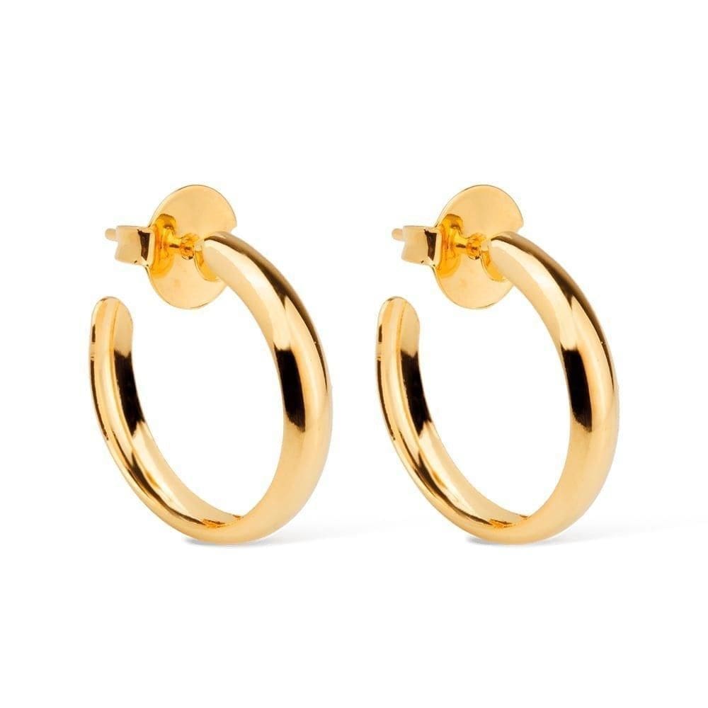 Brinco Dourado De Argola Média Lisa
