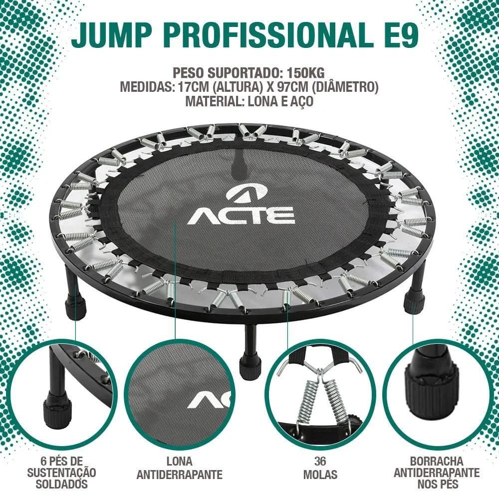 Jump Profissional Cama Elástica Com 36 Molas E9 Acte
