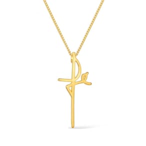 Colar Dourado De Cruz Fé