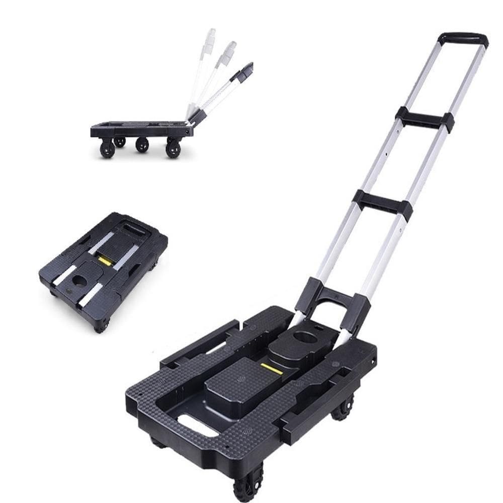 Carrinho De Carga Plataforma Em Aluminio 150Kg 5 Rodas