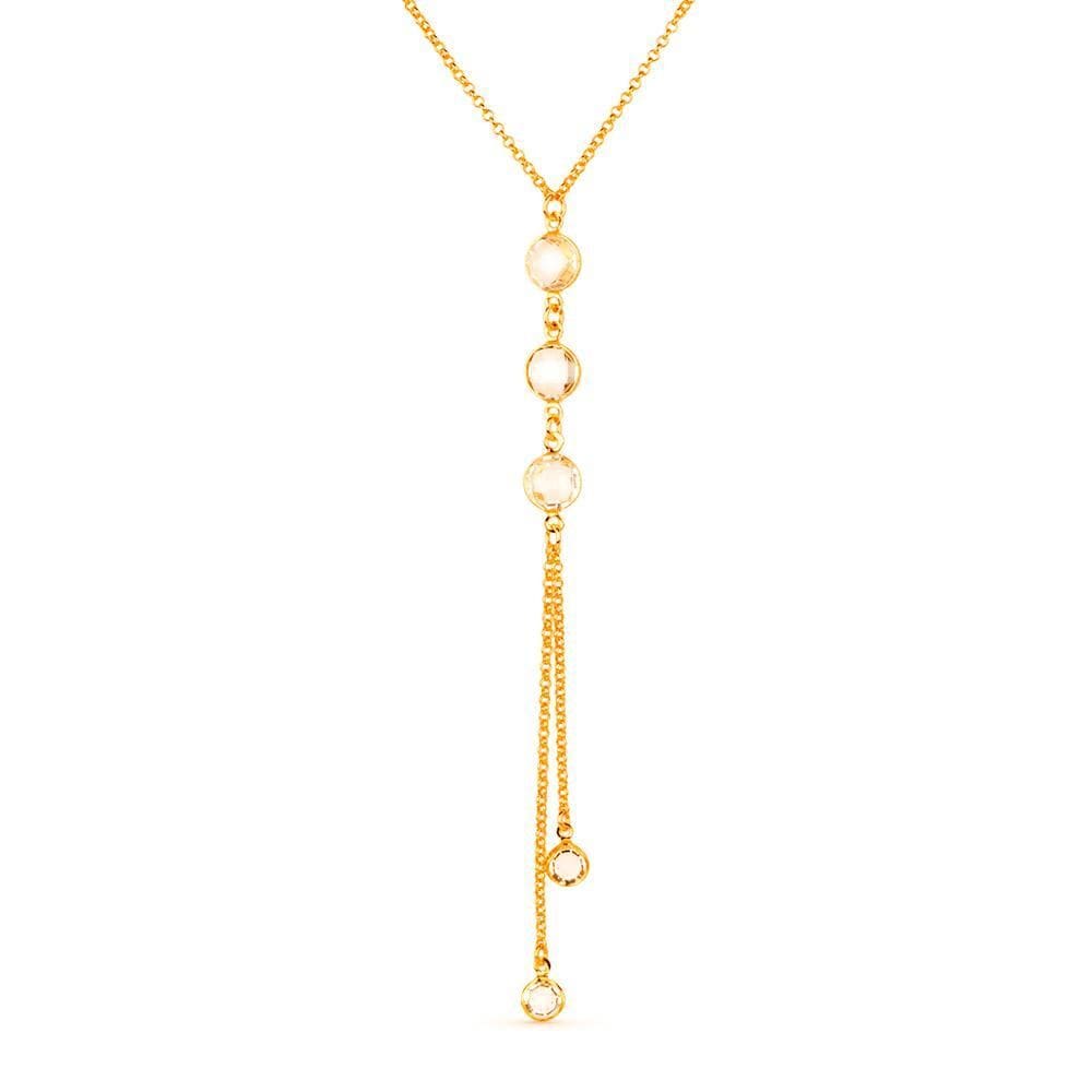 Colar Dourado Gravatinha Com Pontos De Luz