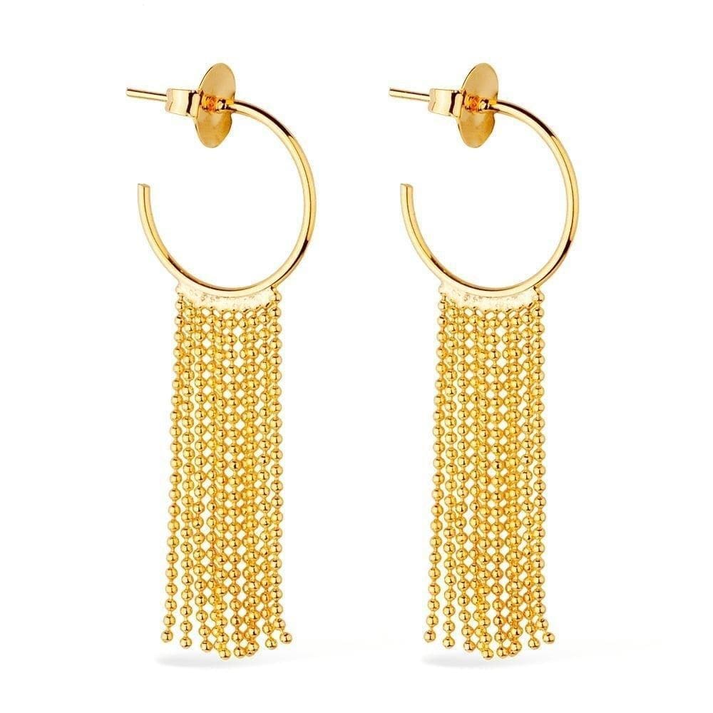 Brinco Dourado De Argola E Franja