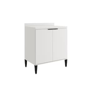 Balcão de Cozinha Miami 800mm 2 Portas Com Tampo Carraro Branco