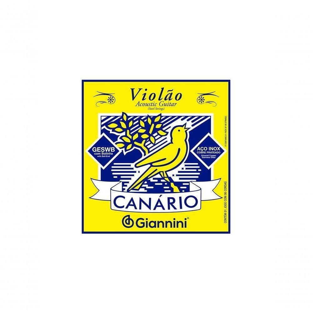 Encordoamento Para Violão Aço Geswb Com Bolinha - Série Canário - Tensão Média
