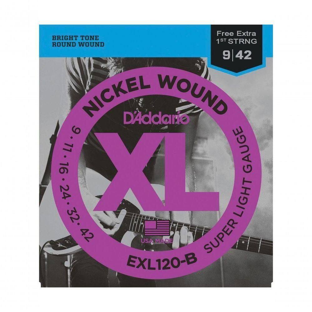 Encordoamento Para Guitarra - Exl120-b 6 Cordas Super Light .009-.042 - Corda Mi Extra
