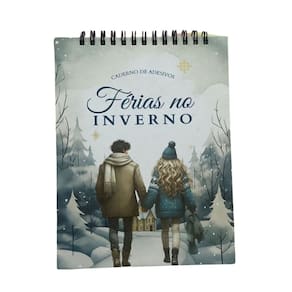 Caderno de Adesivos Bloco Sticker Book Temática de Ferias no INVERNO