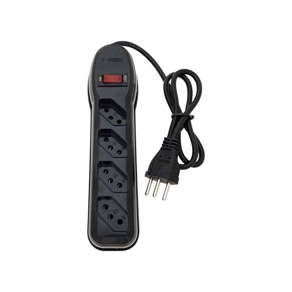 Filtro De Linha Circuit Breaker 4 Tomadas Pp 3x0,75 1m Preto