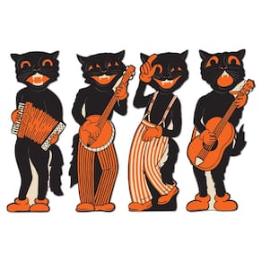 Banda Cutouts Beistle Scat Cat para festa vintage de Halloween