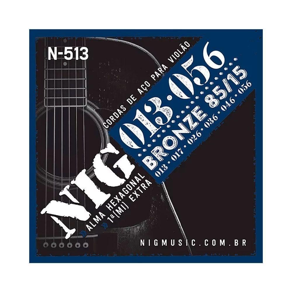 Encordoamento Nig Bronze N-513 P/ Violão Aço 13/56 - Ec0527