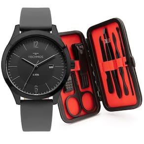 Kit Technos Masculino Steel Preto - 2115mou-k2p 2115mou-k2p