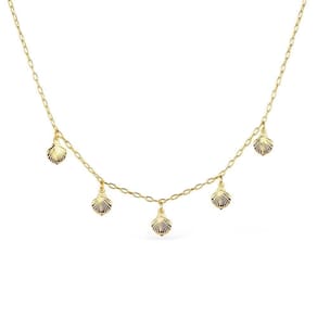 Colar Dourado De Concha