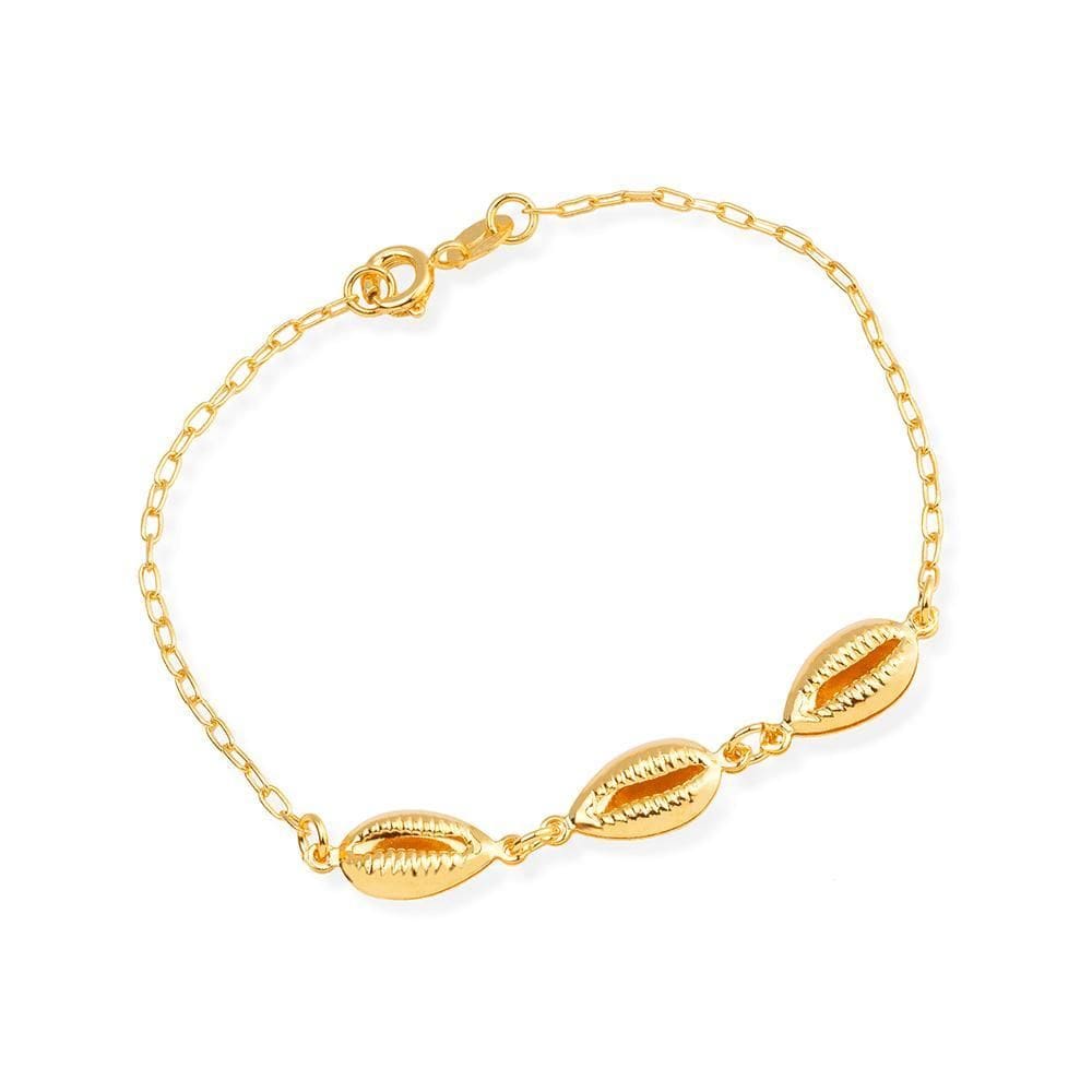 Pulseira Dourada De Búzios