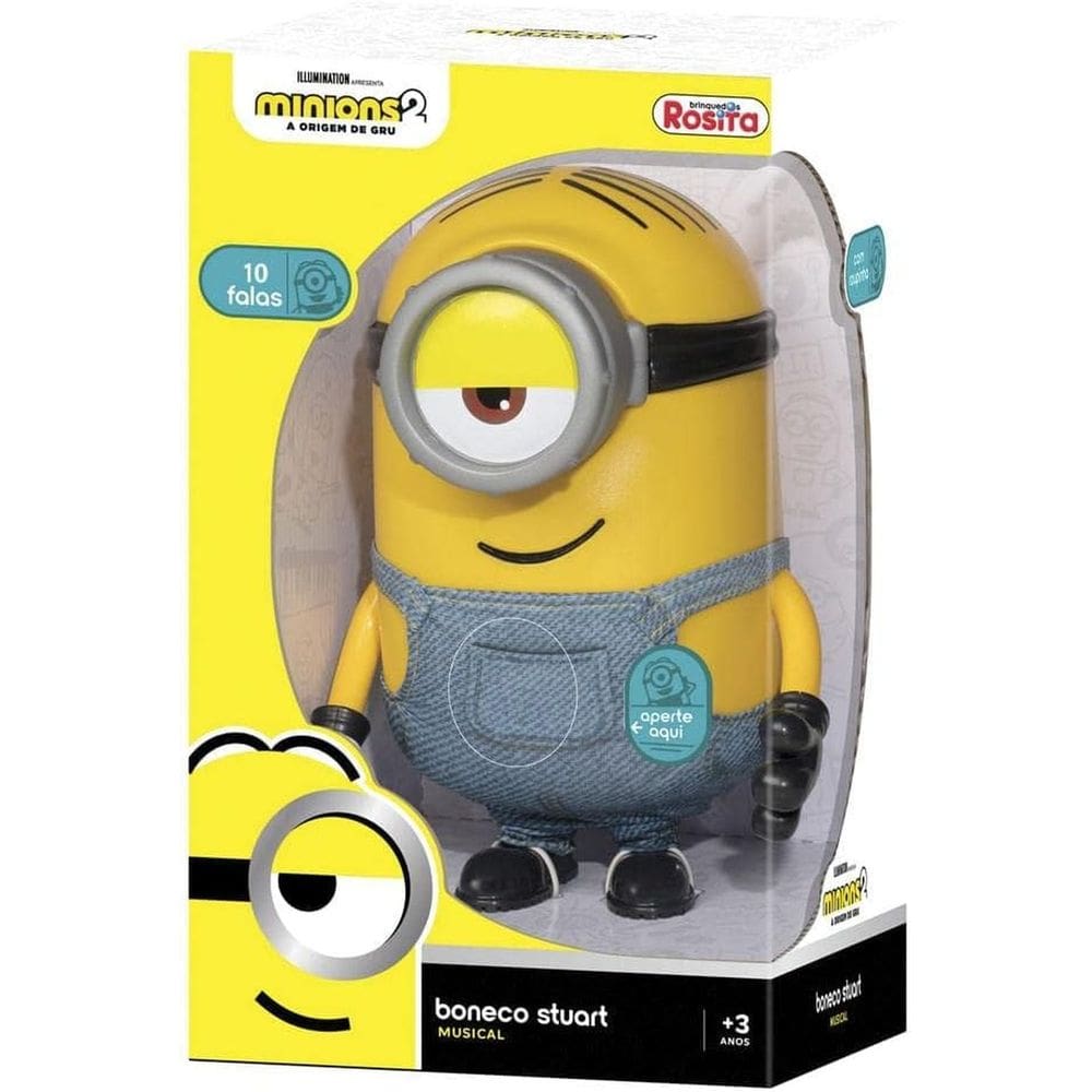 Boneco Minions Stuart Que Fala 24 Cm Rosita - 1080