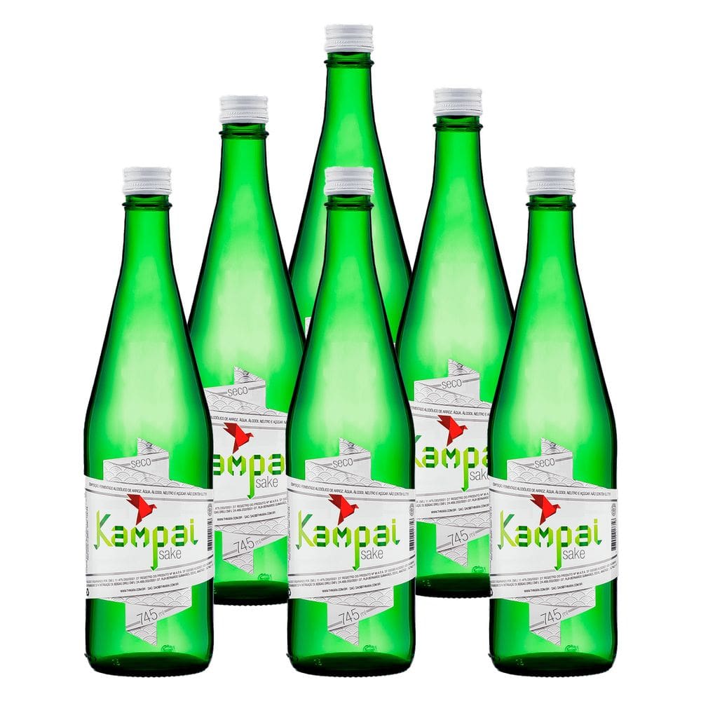 Saquê Seco Kampai Sake Futsuu-Shu 745ml 6 Unidades