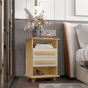 Mesa De Cabeceira Turim 2 Gavetas Cinamomo-off White