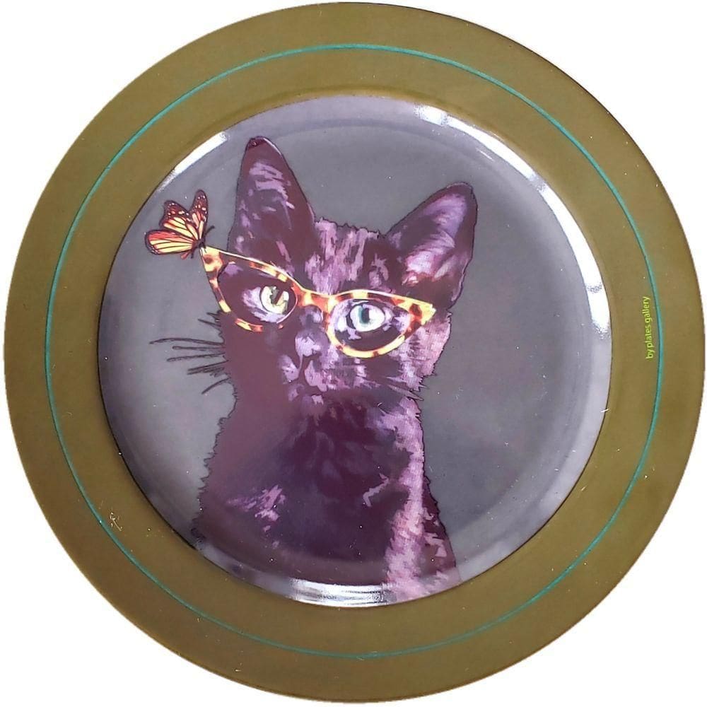 Prato De Porcelana Gata Madalena - 25,5 Cm
