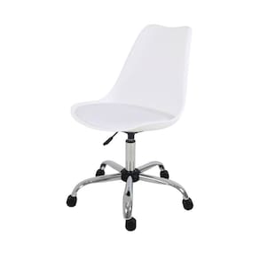Cadeira De Escritório Giratória Branca Saarinem Office Com Regulagem De Altura Branco