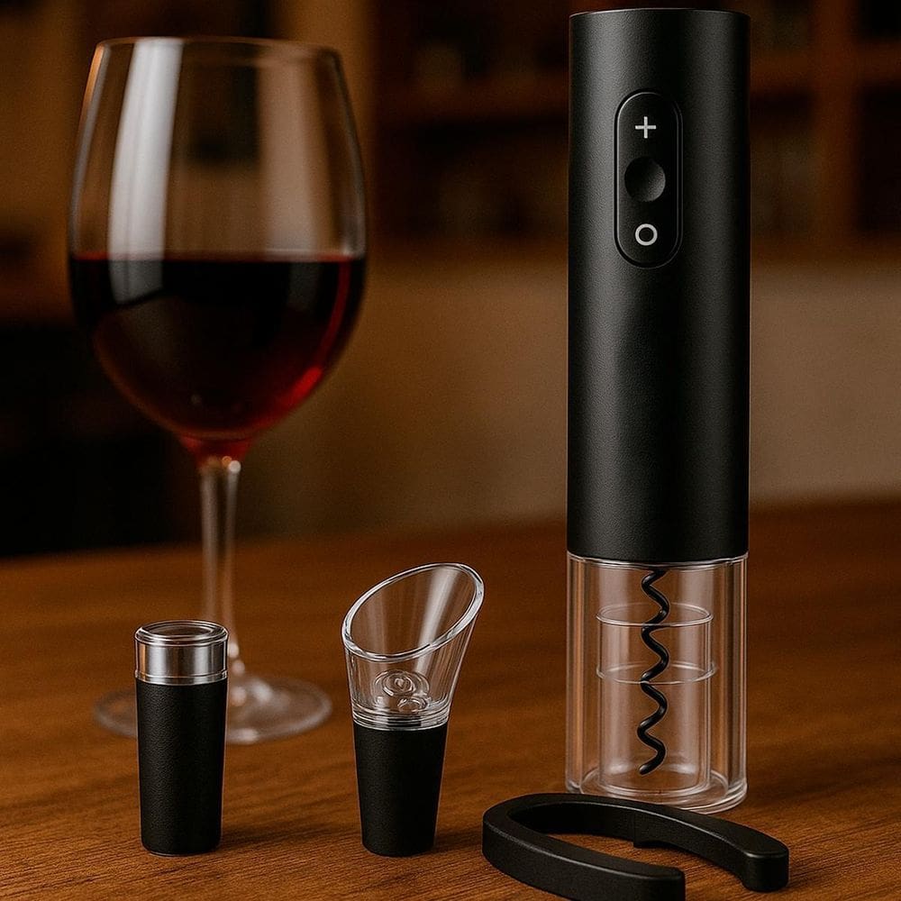 Abridor De Vinho Elétrico Prático Com Botão Único