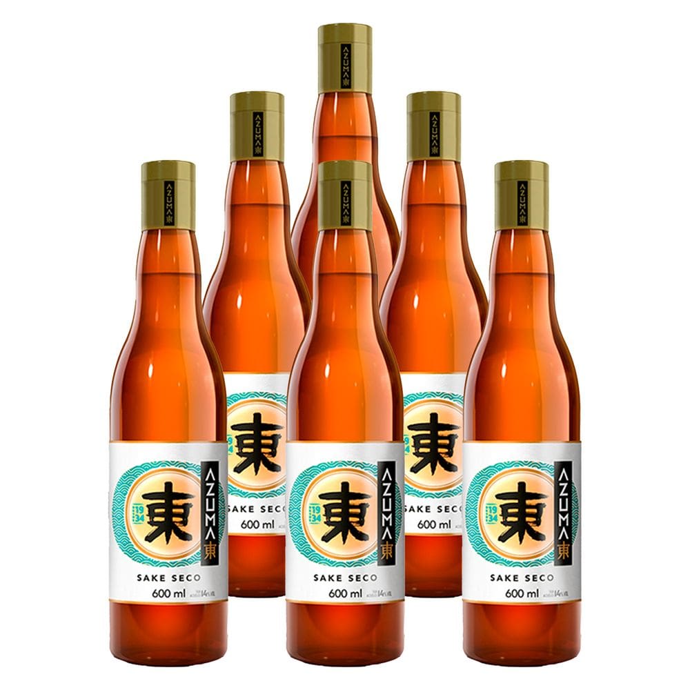 Saquê Azuma Comum Sake Seco 600ml 6 Unidades