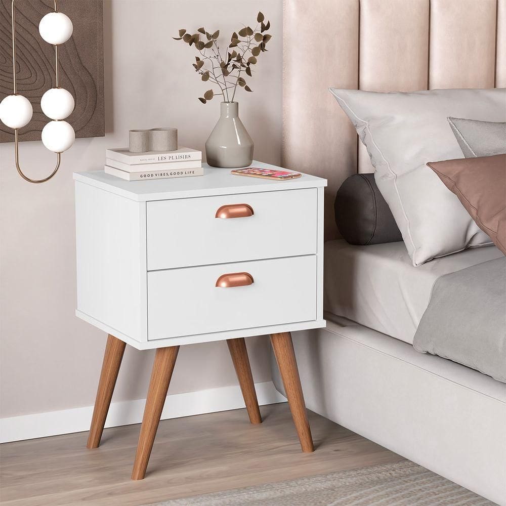Mesa Cabeceira Quarto Janus Branco
