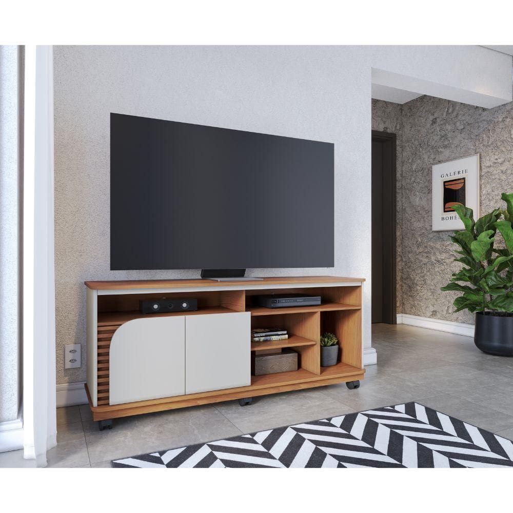 Rack Para Até 65 Jurerê 2 Portas Colibri Freijo/off White Matte