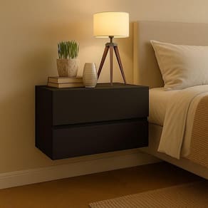 Mesa Suspensa Eros 45 Para Quartos Pequenos Design Minimalista Preto