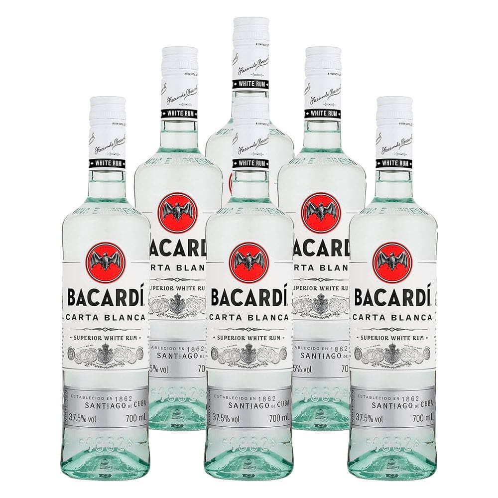 Rum Cubano Bacardi Carta Blanca 700ml 6 Unidades
