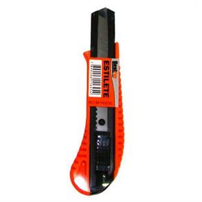 Estilete 18Mm De Plastico Com Trilho De Metal Laranja 15Cm