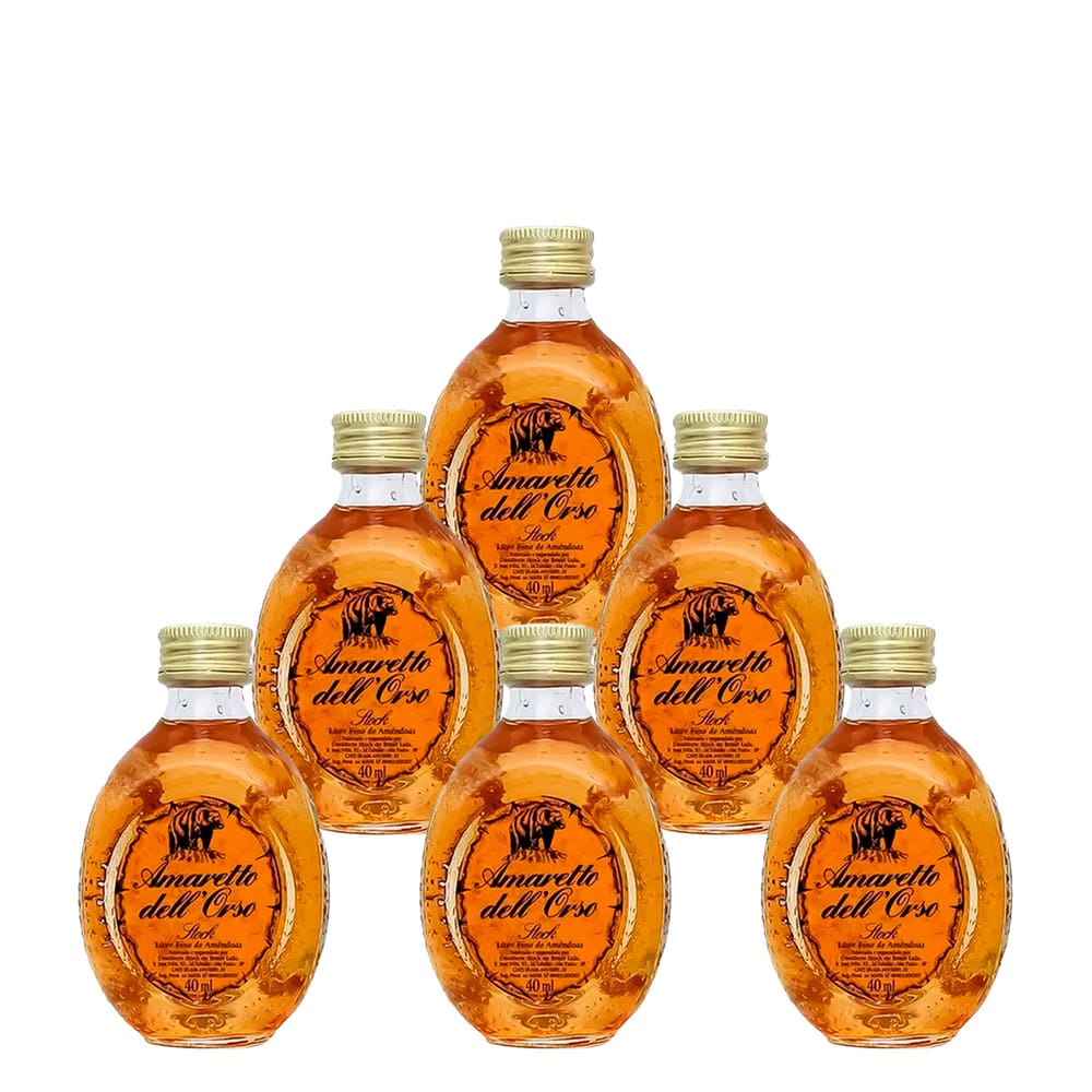 Miniatura Licor de Amêndoa Stock Amaretto Dell`Orso 6un