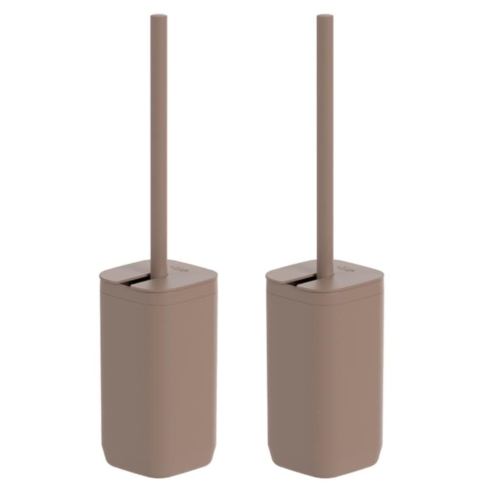 2x Escova de Vaso Sanitario Privada Banheiro OU Marrom