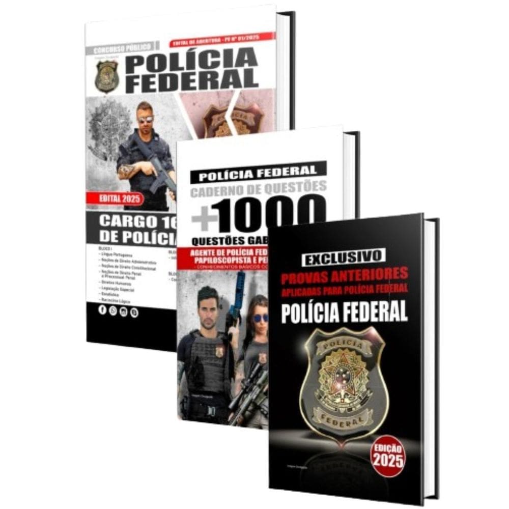 Kit Apostila Pf 2025 Agente Polícia Federal Questões Provas
