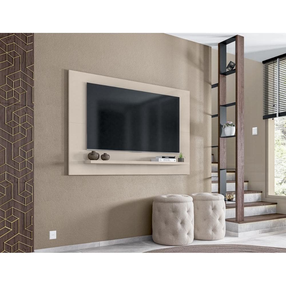 Painel Topázio 1.35 com prateleira P/ TVs ate 60`` Cedro