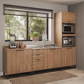 Conjunto Balcões Miami Loft Carraro Freijó