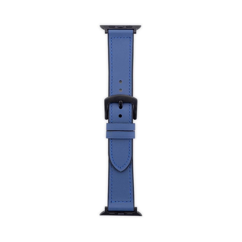 Pulseira Apple Watch 42/44/45/46/49 mm, Couro, Originais iPlace, Azul Marinho
